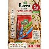 Mavi Yeşil Berra Karışık Muhabbet Kuşu Yemi 3'Lü Ekonomik Paket Doğal İçerikli Vitamin Ve Mineral Destekli Toplam 1.200 G