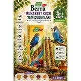 Mavi Yeşil Berra Meyveli Muhabbet Kuşu Yem Çubuğu 5'Li Paket 15 Stick 300 G Vitamin Ve Mineralli Muhabbet Kuşu Krakeri