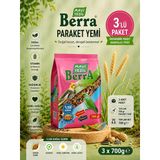 Mavi Yeşil Berra Paraket Yemi 3'Lü Ekonomik Paket Doğal İçerikli, Vitamin Ve Enerji Destekli Kuş Yemi 3 X 700 G