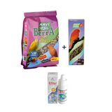 Mavi Yeşil Kanarya Yemi + 3'Lü Ballı Kraker + Tüy Dökümü Önleyici Vitamin Damla Set