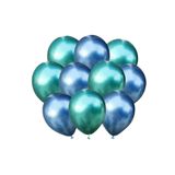 Mavi-yeşil Krom Balon 40 Adet