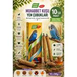 Mavi Yeşil Meyveli Muhabbet Kuşu Yem Çubuğu 10'Lu Mega Paket 30 Stick 1800 G Vitamin Ve Mineralli Muhabbet Kuşu Krakeri