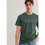Mavi Yeşil Tişört Kısa Kol Erkek Günlük Stil Logo Baskılı Mavi 065781-81570 - Koyu Yeşil
