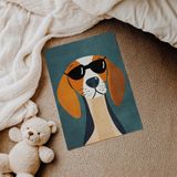 Mavi Zeminli Köpek Çocuk Odası Duvar Posteri Çerçeveli Tablo Duvar Dekorasyonu - 21 x 30 - Çerçevesiz Poster