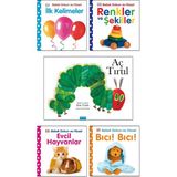 Mavibulut Yayınları - Aç Tırtıl / Eric Carle + Bebek Dokun Hisset Ciltli Kitaplar ( Renkler ve Şekiller + Ilk Kelimeler + Evcil Hayvanlar + Bıcı Bıcı ) / 5 Kitap Eğitici Çocuk Aktivite Kitapları