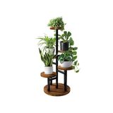Mavienerji Çiçeklik 5 Raflı Saksılık Dekoratif 5 Raflı Çiçeklik Metal Doğal Ahşap Saksılık Çiçek Rafı 70 Cm