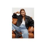 Mavifi Design Kadın Siyah Oversize Deri Ceket M Beden Şık ve Rahat Tasarım