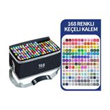 Mavigök 168 Renkli Çift Uçlu Kalın/İnce Uçlu Keçeli Marker Seti Çok Renkli 168 Adet Profesyonel Çizim