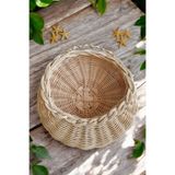 MaviMarinUrla El Yapımı Rattan Bambu Duvar Sepeti, Çok Amaçlı, Dekoratif, Düzenleyici Hasır Sepet-23 cm