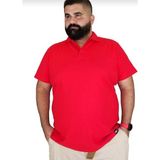 Mavimoure Erkek Büyük Beden Polo Yaka Cepsiz Spor Tişört - 240-Kırmızı