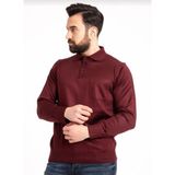 Mavimoure Erkek Düğmeli Ince Polo Yaka Yün Kazak - 3XL - Bordo