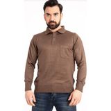 Mavimoure Erkek Düğmeli Ince Polo Yaka Yün Kazak - 3XL - Kahverengi