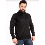 Mavimoure Erkek Düğmeli Ince Polo Yaka Yün Kazak - Siyah