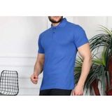 Mavimoure Erkek Polo Yaka Cepsiz Spor Tişört - Saks Mavi - 2XL