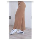 MaviMoure Kadın kışlık rahat kalıp bol paça comfort beli lastikli triko pantolon