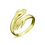 Mavio Gold Sarılan Eller Gümüş Yüzük
