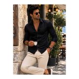 mavisima erkek giyimi Erkek Beyaz Slim Fit Dar Kesim Klasik Yaka Uzun Kollu Takım Elbise ve Damatlık Gömlek