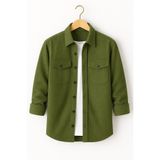 mavisima erkek giyimi Erkek Haki Kaşe Oduncu Overshirt Ceket – Rahat Kalıp Yeni Sezon Kışlık Moda Trend