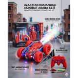 mavisudünyası Uzaktan Kumandalı Spiderman Renk Full Fonksiyon | 2.4 Ghz Şarjlı | Işıklı Buhar Atan | 360 Derece Dönebilen Akrobat Araba