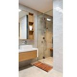 Mavitrend Ahşap Paspas Banyo Paspası Duşakabin Lavabo Kapı Önü Paspas 68x40 Cm Büyük Boy Kahverengi