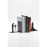 Mavitrend Kameraman Ve Model Figürlü Metal Kitap Tutucu Kitap Desteği Siyah