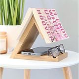 Mavitrend Kitap Sayfası Tutucu Standı, Ahşap Üçgen Ayraç, Masa Üstü Kitap Okuma Desteği Kitap Standı, Çok Renkli