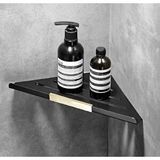 Mavitrend Metal Banyo/mutfak Düzenleyici Organizer Köşe Şampuan Rafı Siyah
