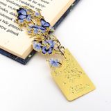Mavşi Çiçekler Ve Kelebekler Altın Rengi Metal Kitap Ayracı Ayraç Ay105