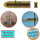 Mavzer Sürgü Kilit Ahşap Pvc Demir Kapı Pencere Sürgüsü Emniyet Kilidi Sürgülü No:12 Kilit 42X120 Mm