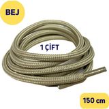 Mawrond 120 cm Extra Sağlam Yuvarlak, Fitilli Bağcık, Bot Bağcığı, (1 Çift, Çöl Beji,)
