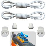 Mawrond Düz Bembeyaz, Yuvarlak, Akıllı, Kilitle, Tak-Bırak, Elastik Bot, Spor Ayakkabı Bağcığı, 100 Cm, 1 Çift - 000Beyaz