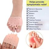 Mawrond Morton Nörama ve Metatarsal Destekli, Rahatlatıcı, Sinir Gevşetici, Yumuşatıcı Ayrıca Parmak Duruş Düzeltici Ten Renkli Silikon ( 1 Çift/ Sağ+Sol Ayak) - Turuncu/Ten Rengi