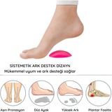 Mawrond Pes Planus( Düz Tabanlık)İçin Pembe, Ayak Ark Doldurucu, Yapışkanlı Silikon Ark Takviyesi( 1 Çift/ Sağ+Sol Ayak)