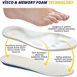 Mawrond Rahat, Yumuşak, Ayağın Şeklini Alan, Memory Foam Insole, Spor, Casual Ayakkabı Tabanlığı ( Siyah ) - Açık Gri Melanj - Ekru