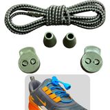 Mawrond Yuvarlak, Akıllı, Kilitle, Tak-Bırak, Elastik Bot, Spor Ayakkabı Bağcığı, 100 Cm, 1 Çift - Haki