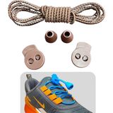 Mawrond Yuvarlak, Akıllı, Kilitle, Tak-Bırak, Elastik Bot, Spor Ayakkabı Bağcığı, 100 Cm, 1 Çift - Kahve - Bej