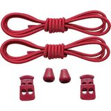 Mawrond Yuvarlak, Akıllı, Kilitle, Tak-Bırak, Elastik Bot, Spor Ayakkabı Bağcığı, 100 Cm, 1 Çift - Kırmızı - Kırmızı