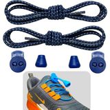 Mawrond Yuvarlak, Akıllı, Kilitle, Tak-Bırak, Elastik Bot, Spor Ayakkabı Bağcığı, 100 Cm, 1 Çift - Lacivert