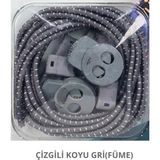 Mawrond Yuvarlak, Koyu Gri, Akıllı, Kilitle, Tak-Bırak, Elastik Bot, Spor Ayakkabı Bağcığı, 100 Cm, 1 Çift - Antrasit - Koyu Gri