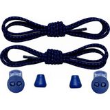 Mawrond Yuvarlak,Çizgili,Akıllı, Kilitle, Tak-Bırak, Elastik Bot, Spor Ayakkabı Bağcığı, 100 Cm, 1 Çift - Koyu Lacivert