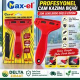 Max-El Profesyonel Cam Kazıma Bıçağı | Abs Gövde | Yedek Bıçaklı | Cam & Fayans Kazıyıcı - 2 adet