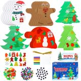 Max Fun 302 adet noel ağacı köpük şekilleri çıkartmalar seti zanaat kitleri, noel ağacı şapka kardan adam noel süsleri çocuklar için el sanatları parti iyilik malzemeleri noel