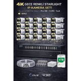 Maxcam 16 Kameralı 4K 1440P Full Hd Sesli Poe Ip Kamera Sistemi – Gece Renkli Ultra Hd Güvenlik Seti