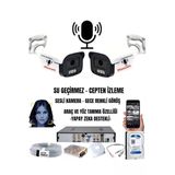 maxcam 2 Kameralı Sesli 5mp - Gece Renkli Araç Ve Yüz Tanımalı Kamera Sistemi - Hazır Kamera Seti