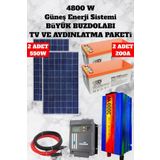 maxcam 4800 WATT TV, Buzdolabı, Aydınlatma Güneş Enerji Sistemi Paketi Bağ Evi Ve Karavan Solar Sistem