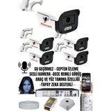maxcam 5 Kameralı Sesli 5mp - Gece Renkli Araç Ve Yüz Tanımalı Kamera Sistemi - Hazır Kamera Seti