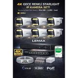maxcam 6 Kameralı 4K 1440P Full HD PoE IP Kamera Sistemi – Gece Renkli Ultra HD Güvenlik Kamera Seti