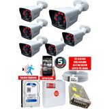 Maxcam 6 Kameralı Set - 5mp Sony Lensli Full Hd Gece Görüşlü Su Geçirmez Cepten Izle - Güvenlik Kamerası Sistemi