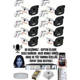 maxcam 8 Kameralı SESLİ 5MP - Gece Renkli Araç Ve Yüz Tanımalı Kamera Sistemi - Hazır Kamera Seti