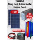 Maxcam Güneş Enerji Sistemi 2400 Watt Bağ Evi ve Karavan İçin Hazır Solar Paket
